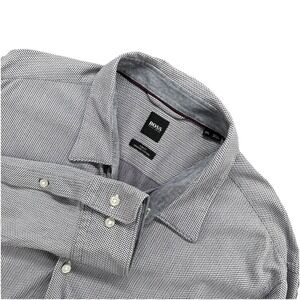 BOSS Hugo Boss Shirt Mens 3xl Slim Fit Purple Organic  Cotton Long Sleeve
